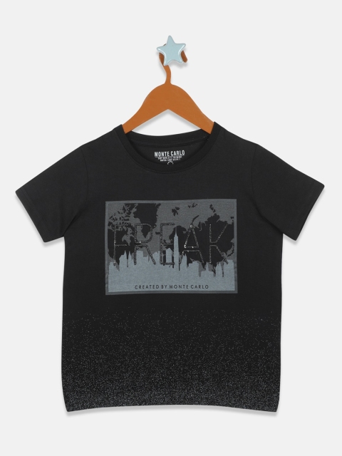 

Monte Carlo Boys Black Printed Round Neck T-shirt