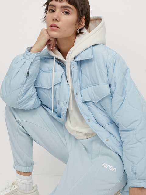 

H&M Women Printed joggers, Turquoise blue