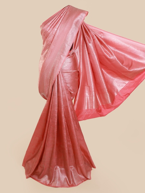 

Pothys Pink Art Silk Solid Banarasi Saree