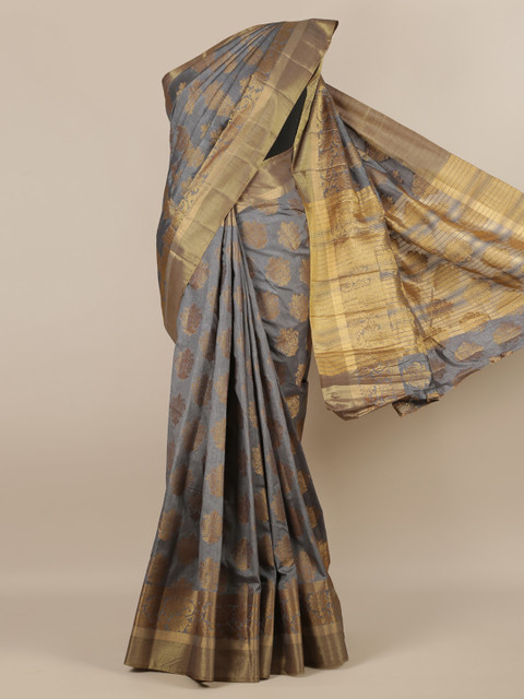 

Pothys Grey Woven Design Jute Silk Saree