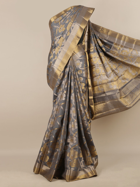 

Pothys Grey Woven Design Jute Silk Saree