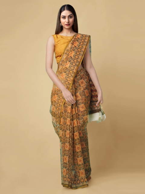 

Unnati Silks Green Pure Cotton Printed Kota Saree