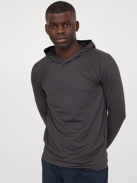 

H&M Men Charcoal Grey Regular Fit Yoga Hoodie