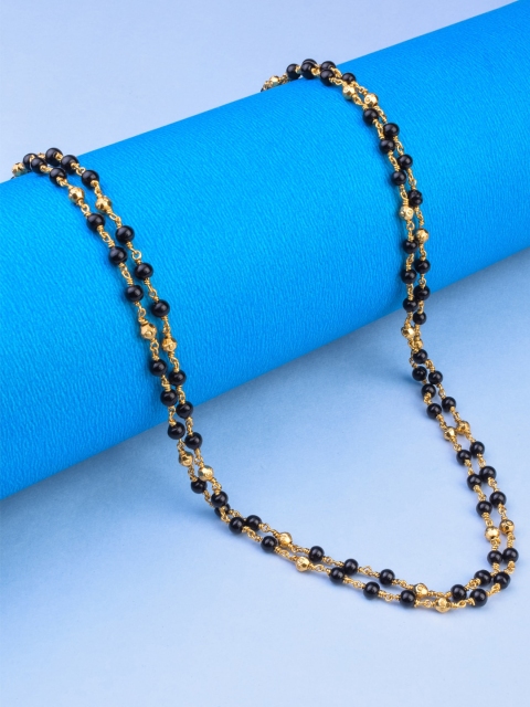

Alankruthi Gold-Toned & Black Brass Gold-Plated Layered Chain