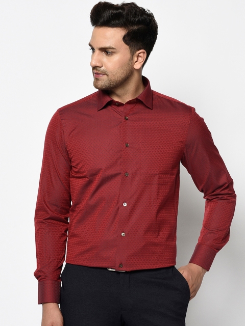 

Blackberrys Men Maroon Regular Fit Printed Formal Shirt