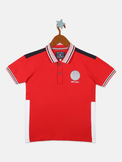 

Monte Carlo Boys Red Solid Polo Collar T-shirt