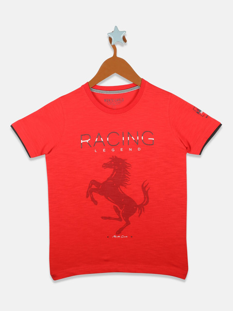 

Monte Carlo Boys Red Printed Round Neck T-shirt