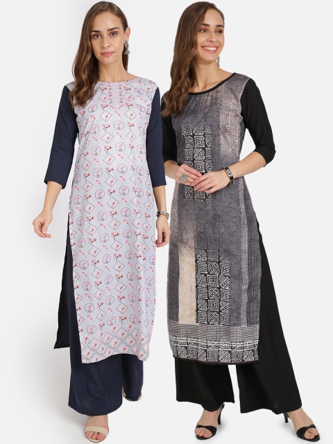 

Florence Women Pack of 2 Multicoloured Printed Kurti with Palazzos, Multi