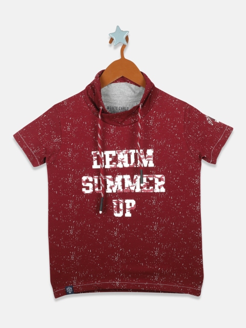 

Monte Carlo Boys Maroon Printed Round Neck T-shirt