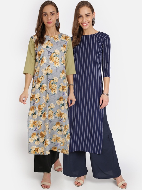 

Florence Women Pack of 2 Multicoloured Printed Kurti with Palazzos, Multi