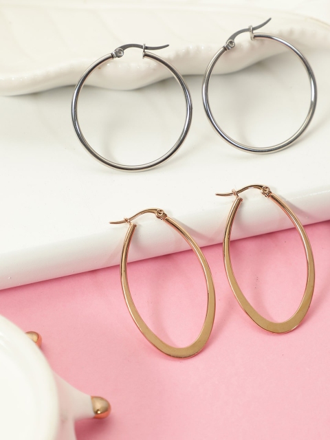 

AQUASTREET Set of 2 Contemporary Hoop Earrings, Multi