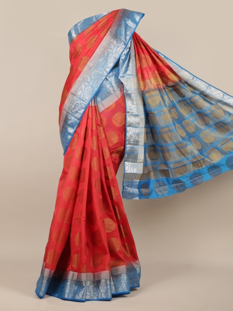 

Pothys Red Woven Design Jute Silk Saree
