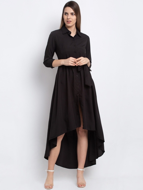 

emeros Women Black Solid Fit and Flare Dress