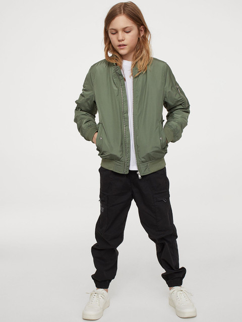 

H&M Boys Black & Grey Printed Cargo Joggers