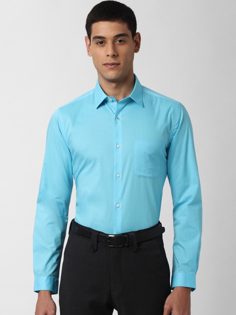 

Peter England Men Turquoise Blue Slim Fit Solid Semiformal Shirt