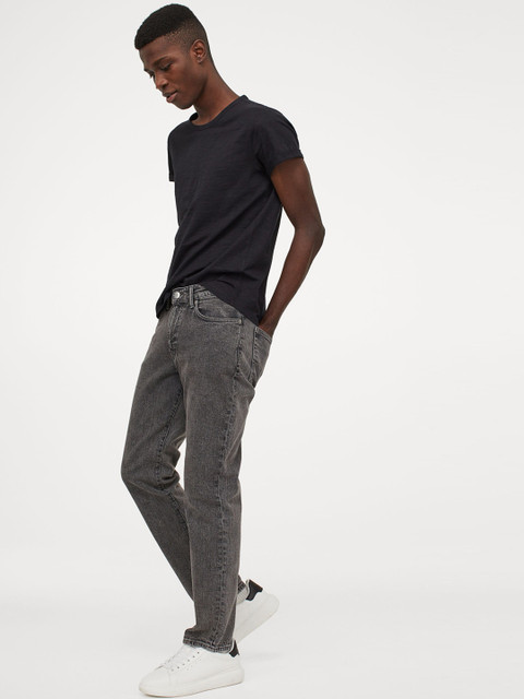 

HM Men Navy Blue Regular Fit Pure Cotton T-shirt