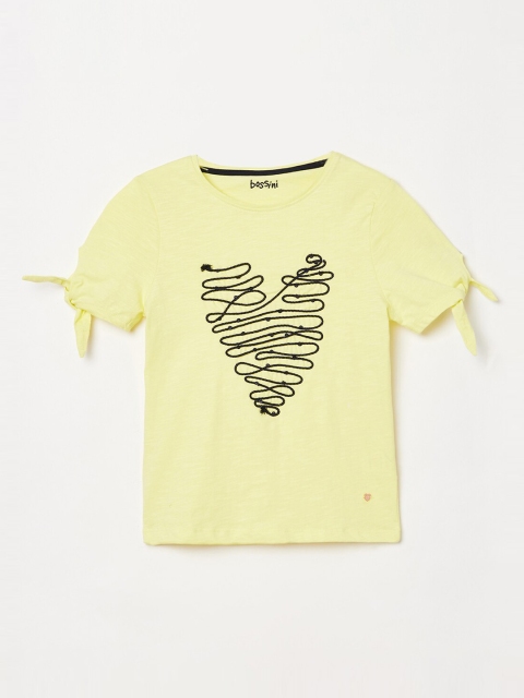 

Bossini Yellow Geometric Printed Pure Cotton Regular Top