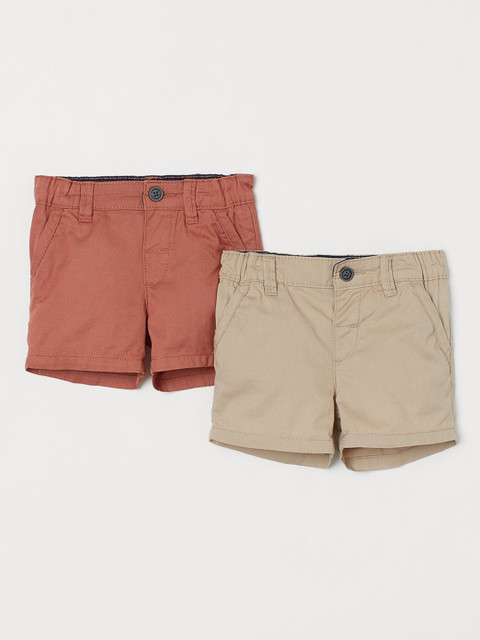 

H&M Boys Orange & Beige 2-Pack Chino Shorts