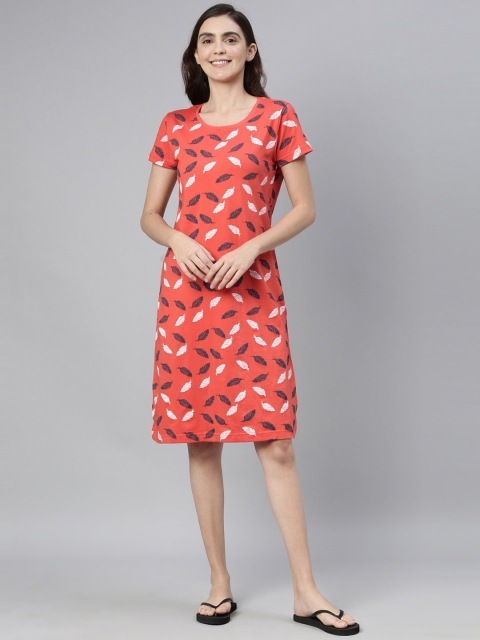 

Kryptic Orange & White Printed Nightdress