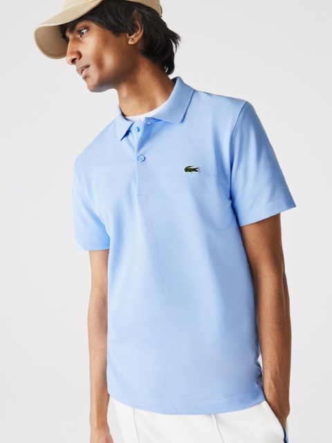 

Lacoste Men Blue Solid Polo Collar T-shirt