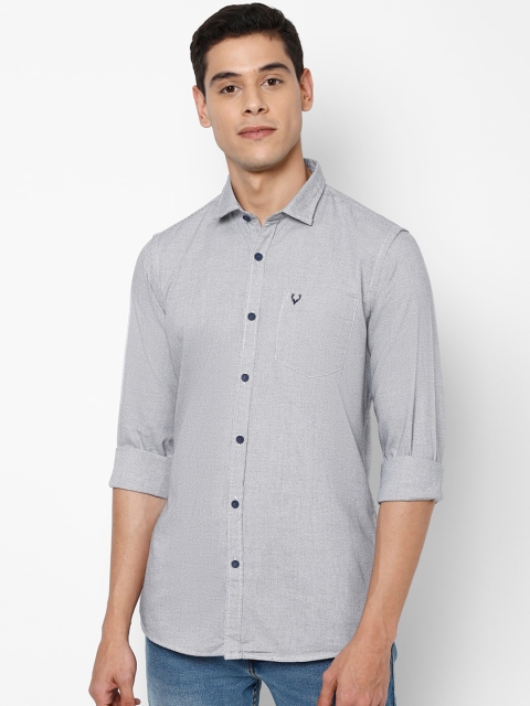 

Solly Jeans Co. Men Grey Regular Fit Self Design Pure Cotton Casual Shirt