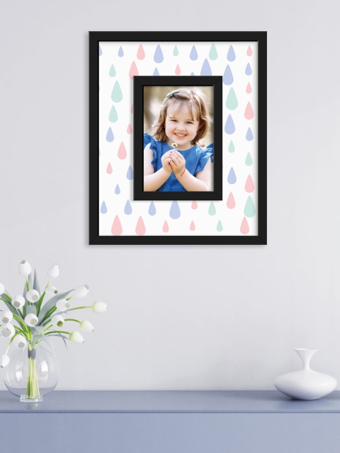 

RANDOM White & Black Printed Synthetic MDF Wood Individual Wall Photo Frame