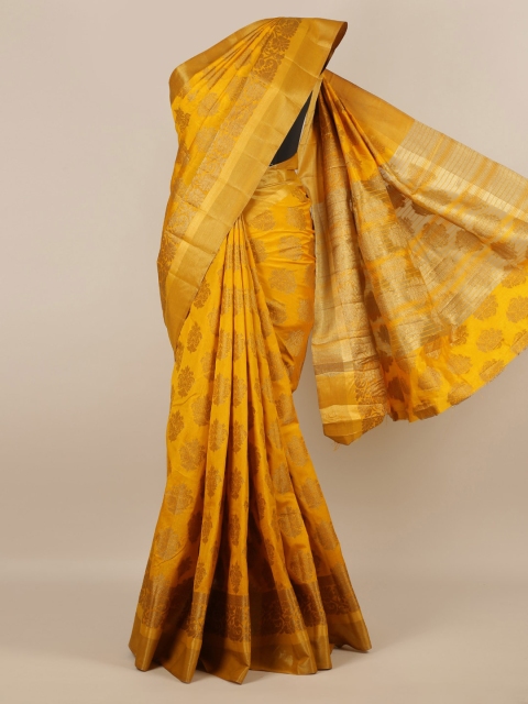 

Pothys Mustard Woven Design Jute Silk Saree
