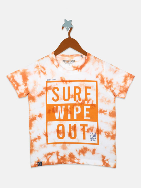 

Monte Carlo Boys Orange Printed Round Neck T-shirt