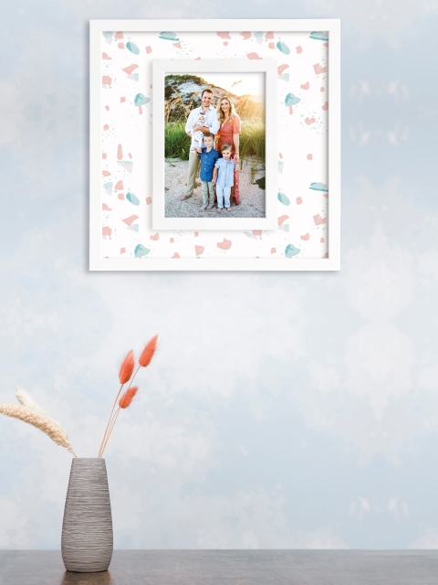 

RANDOM White & Pink Printed Wall Photo Frame