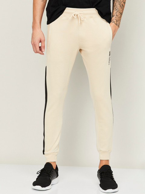 

Bossini Men Cream-Coloured Solid Joggers