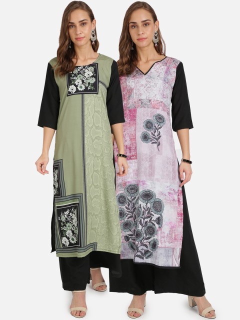 

Florence Women Set of 2 Multicoloured Printed Kurta with Palazzos, Multi
