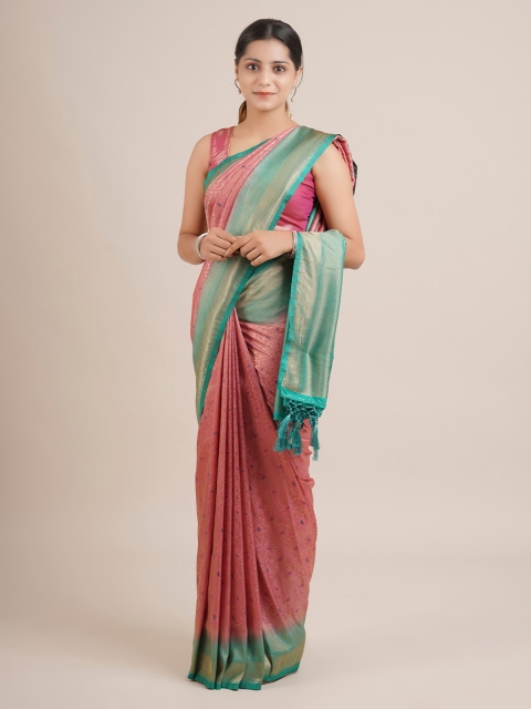 

Pothys Pink Solid Jute Silk Saree