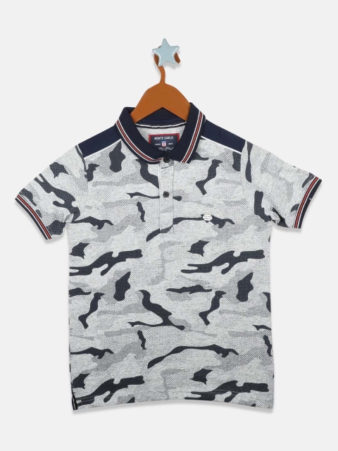 

Monte Carlo Boys Blue Printed Polo Collar T-shirt