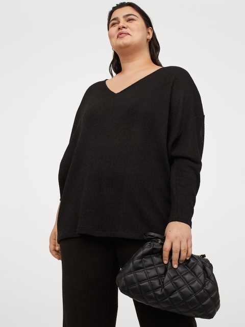 

H&M+ Women Black Dolman-Sleeved Sustainable Top