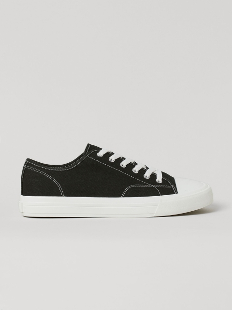 

H&M Men Black Canvas trainers