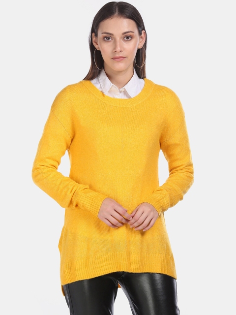 

GAP Women Yellow Solid Sweater Vest Sweater