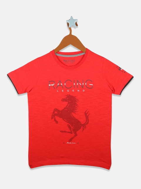 

Monte Carlo Boys Red Printed Round Neck T-shirt