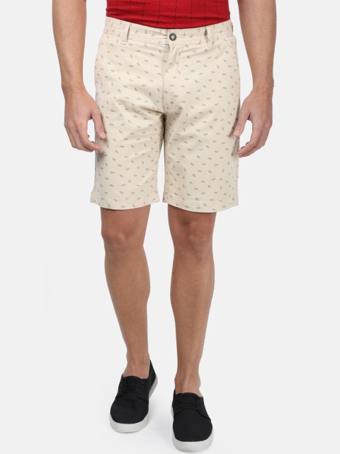 

Monte Carlo Men Cream-Coloured Printed Regular Shorts