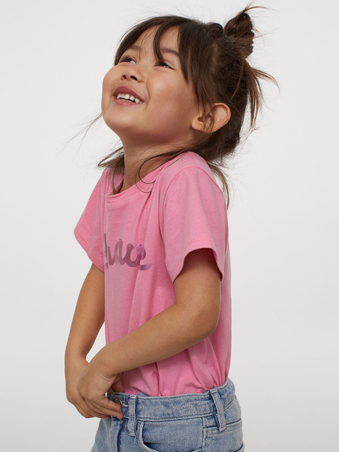 

H&M Girls Pink Printed T-shirt