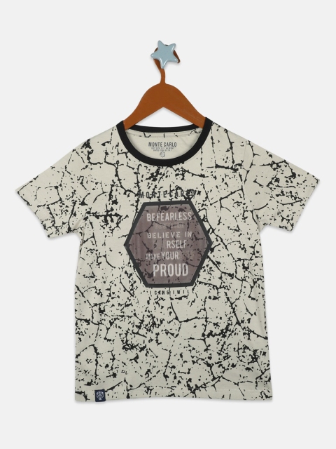 

Monte Carlo Boys Beige Printed Round Neck T-shirt