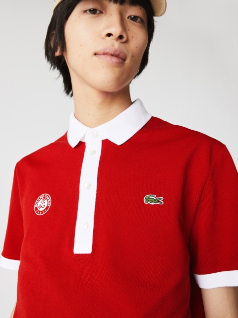 

Lacoste Men Red Solid Polo Collar T-shirt
