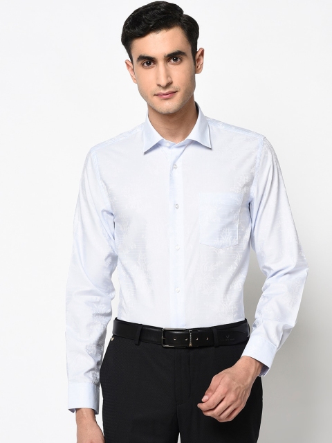 

Blackberrys Men Blue Slim Fit Self Design Cotton Formal Shirt