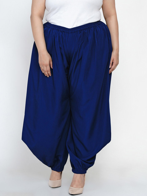 

Fabnest Curve Plus Size Women Navy Blue Solid Harem Pants