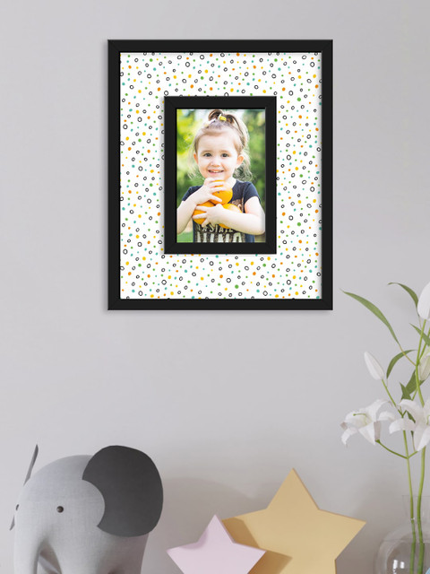 

RANDOM White & Black Printed Synthetic MDF Wood Individual Wall Photo Frame