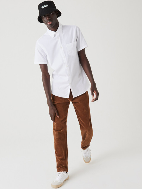 

Lacoste Men White Regular Fit Solid Pure Cotton Casual Shirt