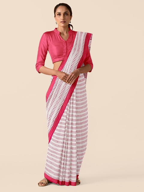 

Taneira Multicoloured Pure Cotton Printed Taant Saree, Multi