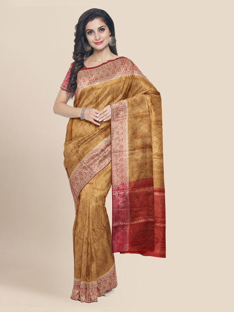 

KLM Fashion Mall Mustard Silk Blend Woven Design Banarasi Saree