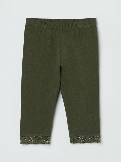 

max Infant Girls Green Solid Leggings