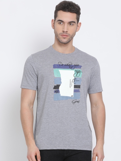 

Richlook Men Grey Printed Round Neck T-shirt