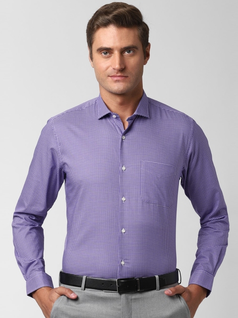 

Peter England Men Purple Regular Fit Checked Casual Shirt